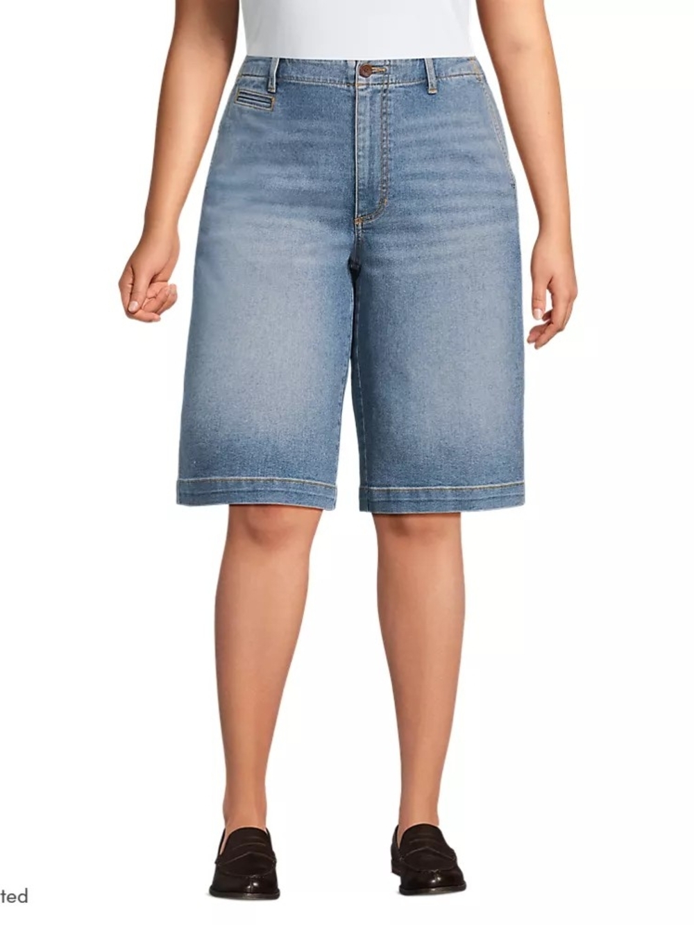 Lands' End Light Wash Denim Bermuda Shorts